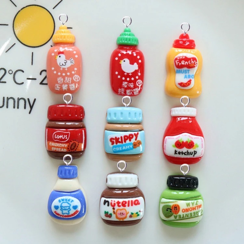 Salad Dressing Bottle - 10 piezas de dijes de resina