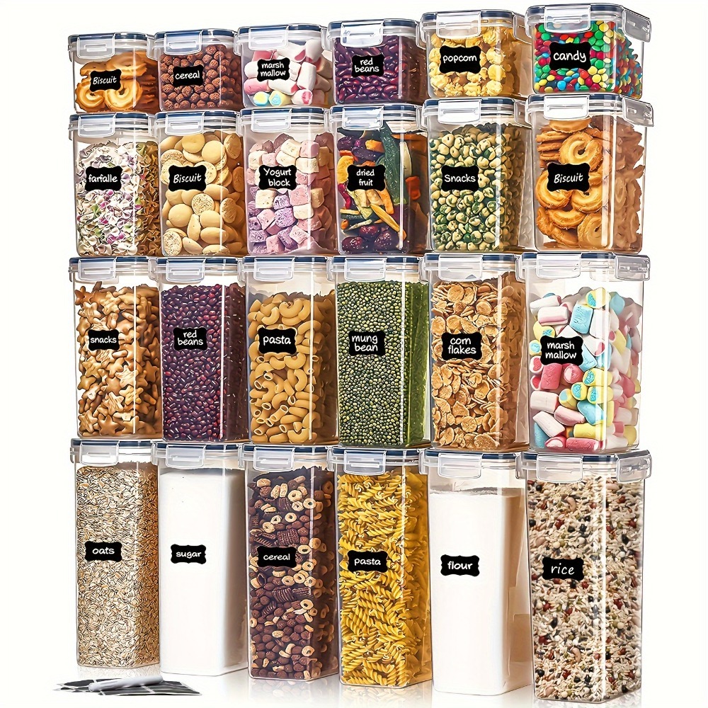 Food Storage Bins - 24 Recipientes para Almacenamiento de Alimentos,