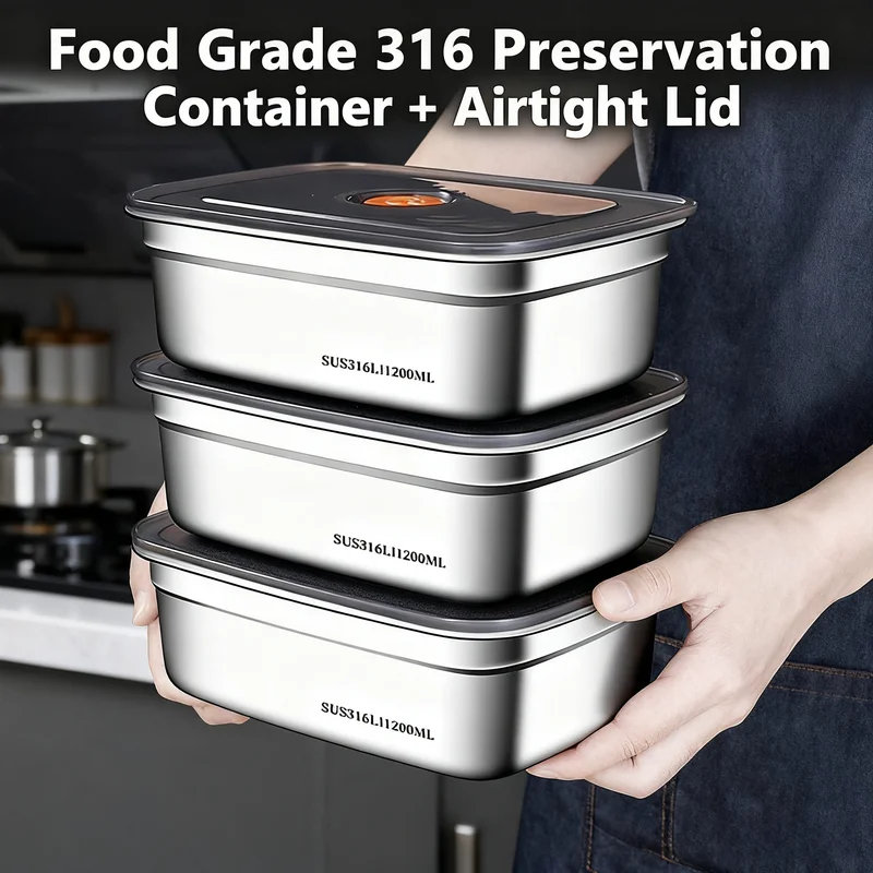 Food Storage Safe - Lonchera Hermética de Acero Inoxidable de