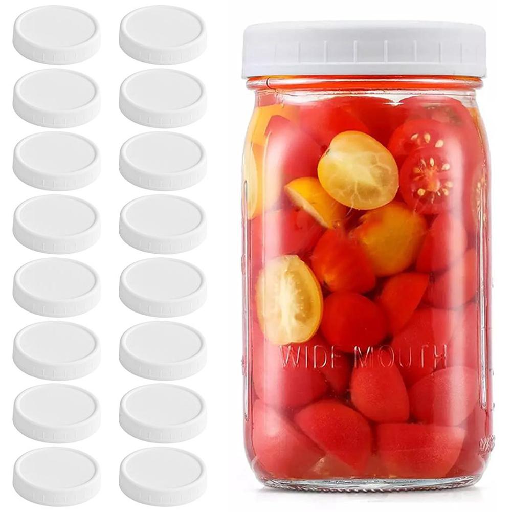 Mason Jar Wide Mouth - 1/16 unidades Tapas de plástico reutilizables