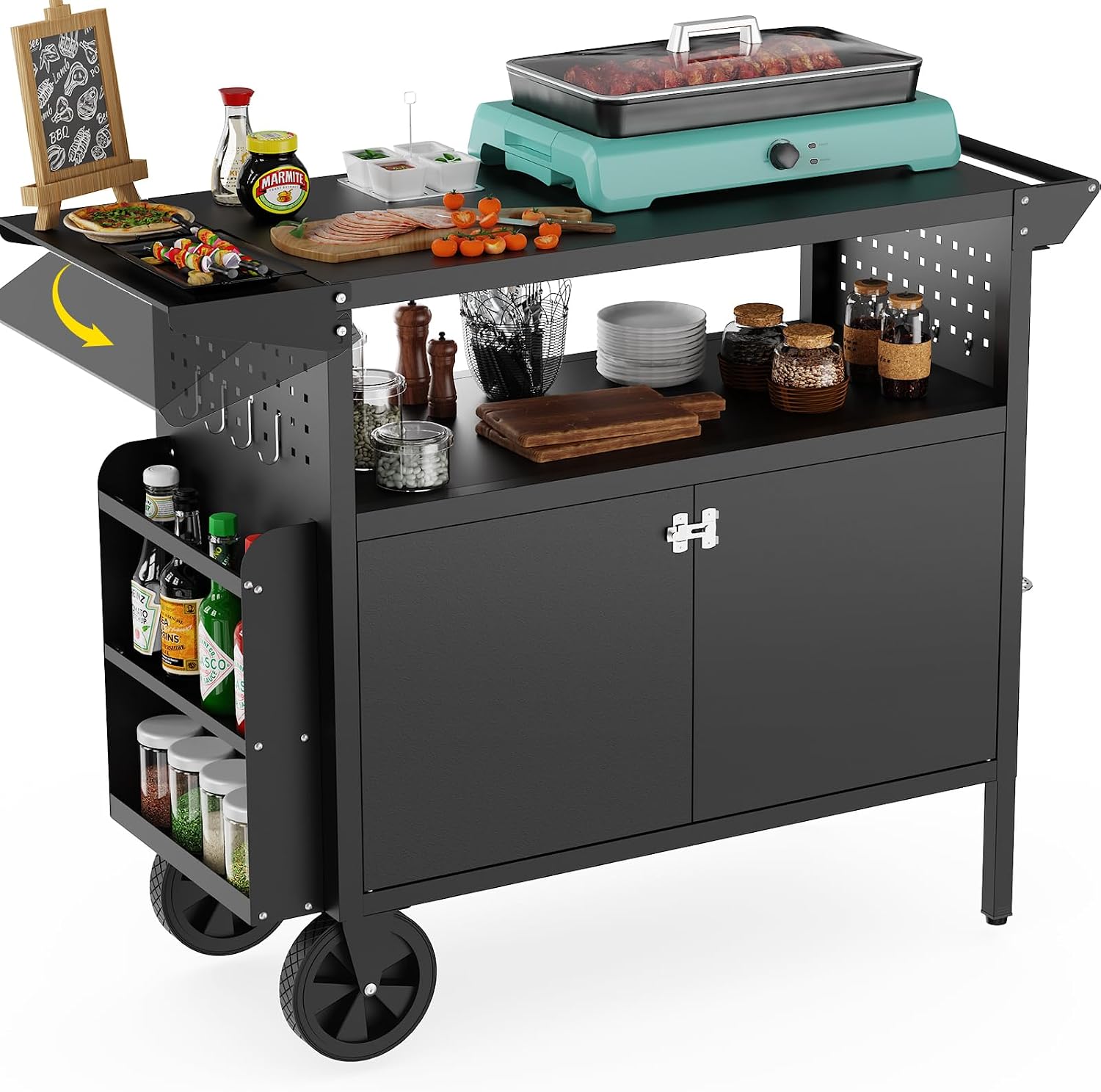 Food Storage In The Kitchen - Carrito de parrilla para exteriores con