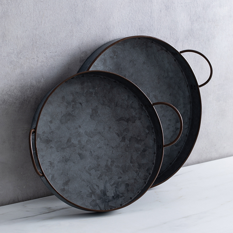 Food Storage For Restaurant - Placa de hierro redonda Retro europea