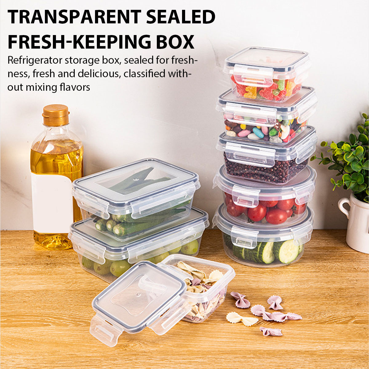 Food Storage Box Plastic - 24 unids/set caja de almacenamiento de
