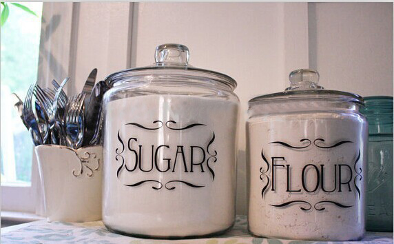 Food Storage Labels - Juego de 4 etiquetas de vinilo