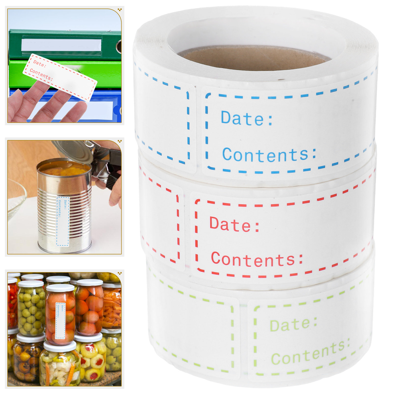 Food Storage Notes - 3 Rollos de Etiquetas Adhesivas para