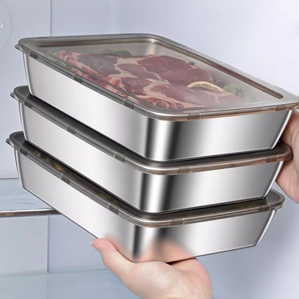 Food Storage Order - Bandeja de Servicio de Acero Inoxidable