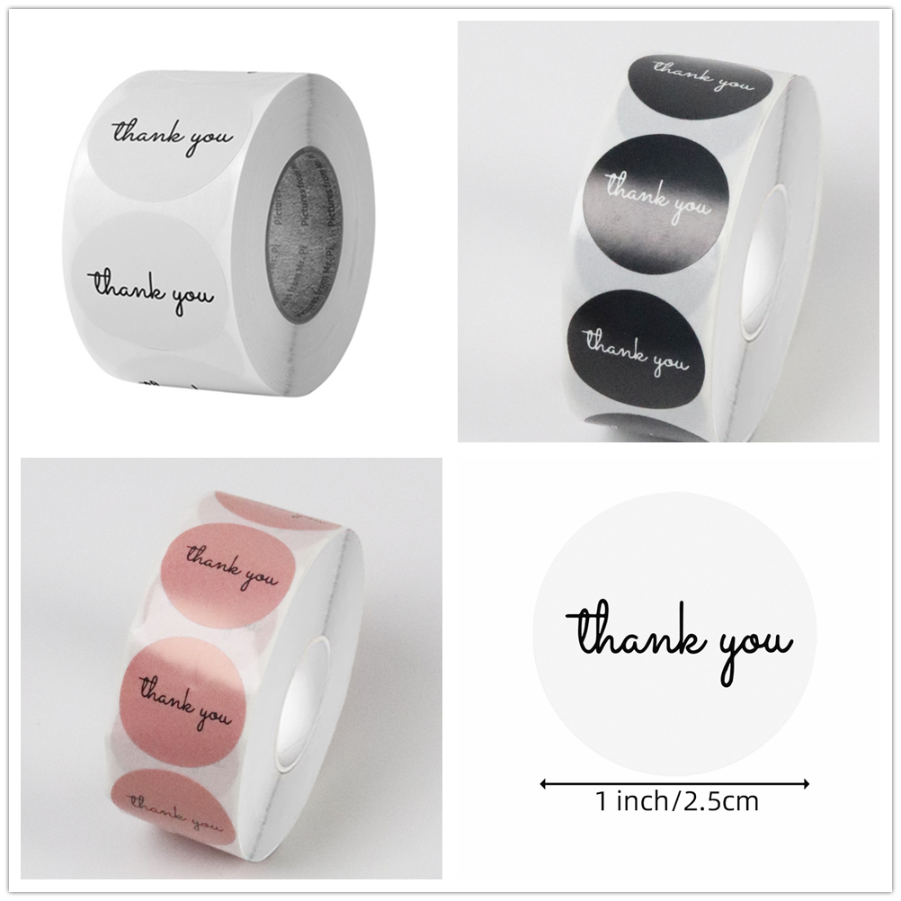 Food Storage Labels - Rollo de 500 pegatinas de agradecimiento,