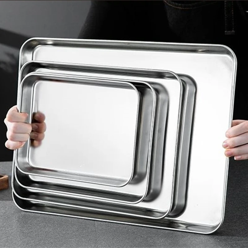 Food Storage For Restaurant - Bandejas Rectangulares de Acero Inoxidable para