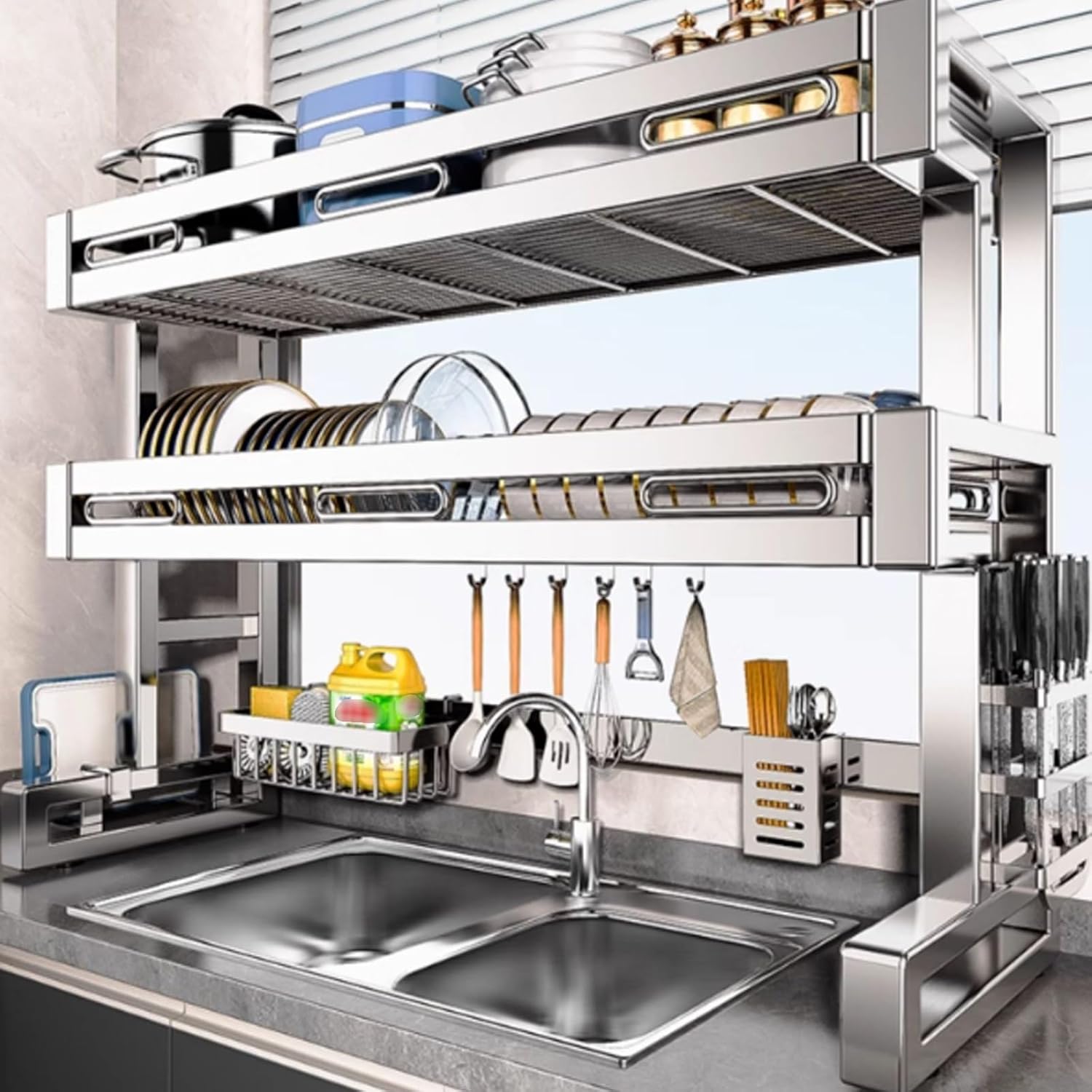 Food Storage Organiser - Escurridor de platos sobre el fregadero