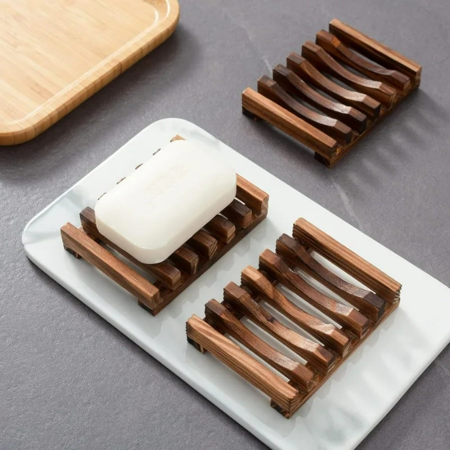 Food Storage Organiser - Jabonera de madera para baño de