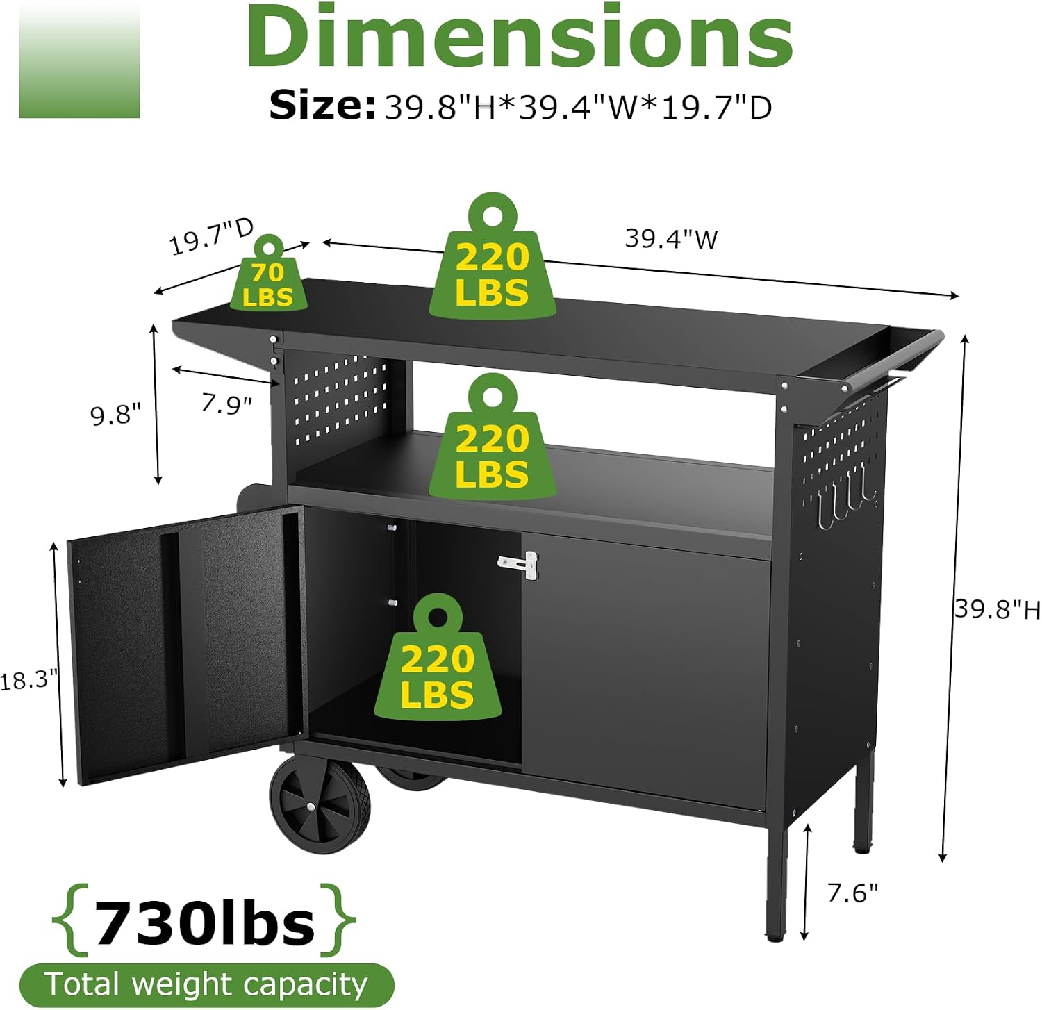 Carrito de parrilla para exter - Food Storage In The Kitchen reseña y precio