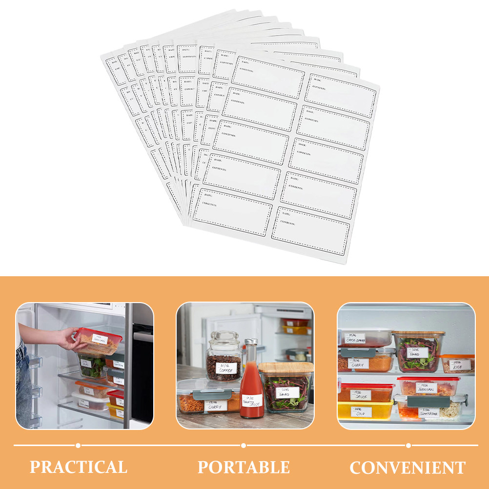 10 hojas de etiquetas adhesiva - Food Storage Notes reseña y precio
