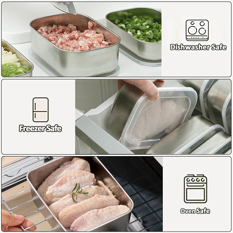 Recipientes de Acero Inoxidabl - Food Storage Safe reseña y precio