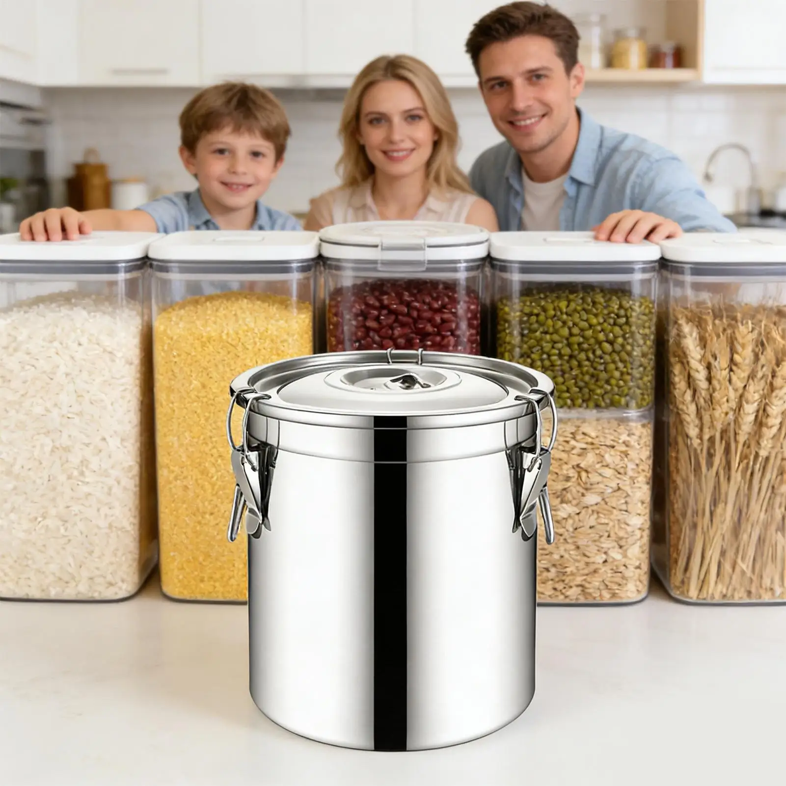 Recipiente hermético de acero  - Airtight Cereal Jar reseña y precio