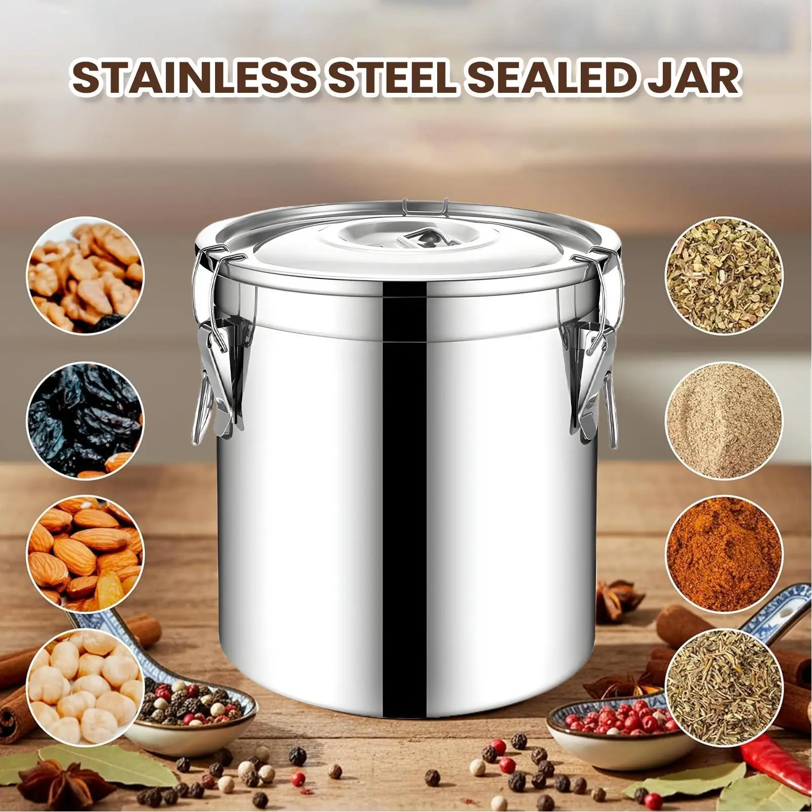 Recipiente hermético de acero  - Airtight Cereal Jar reseña y precio