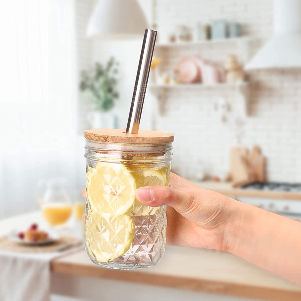 Tapas de madera de bambú reuti - Mason Jar Wide Mouth reseña y precio