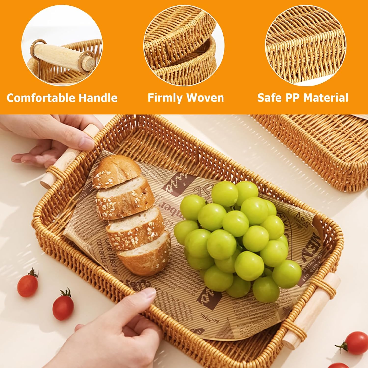 Bandeja de Mimbre Rectangular, - Food Storage For Restaurant reseña y precio