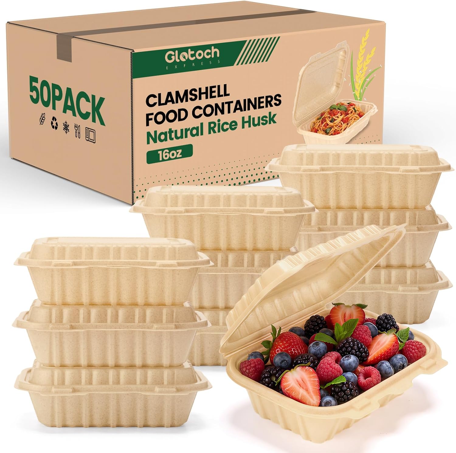 Paquete de 50 Contenedores Des - Food Storage Safe reseña y precio