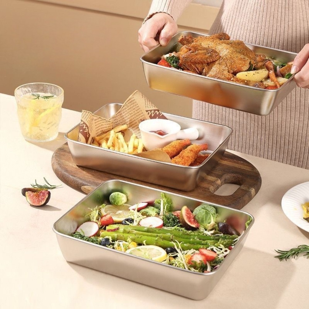Bandeja de Servicio de Acero I - Food Storage Order reseña y precio