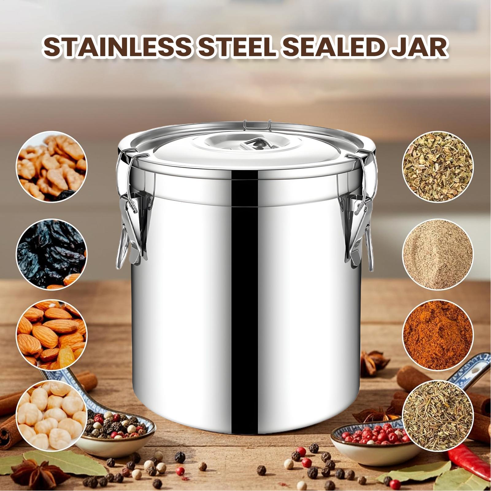 Recipiente hermético de acero  - Airtight Cereal Jar reseña y precio