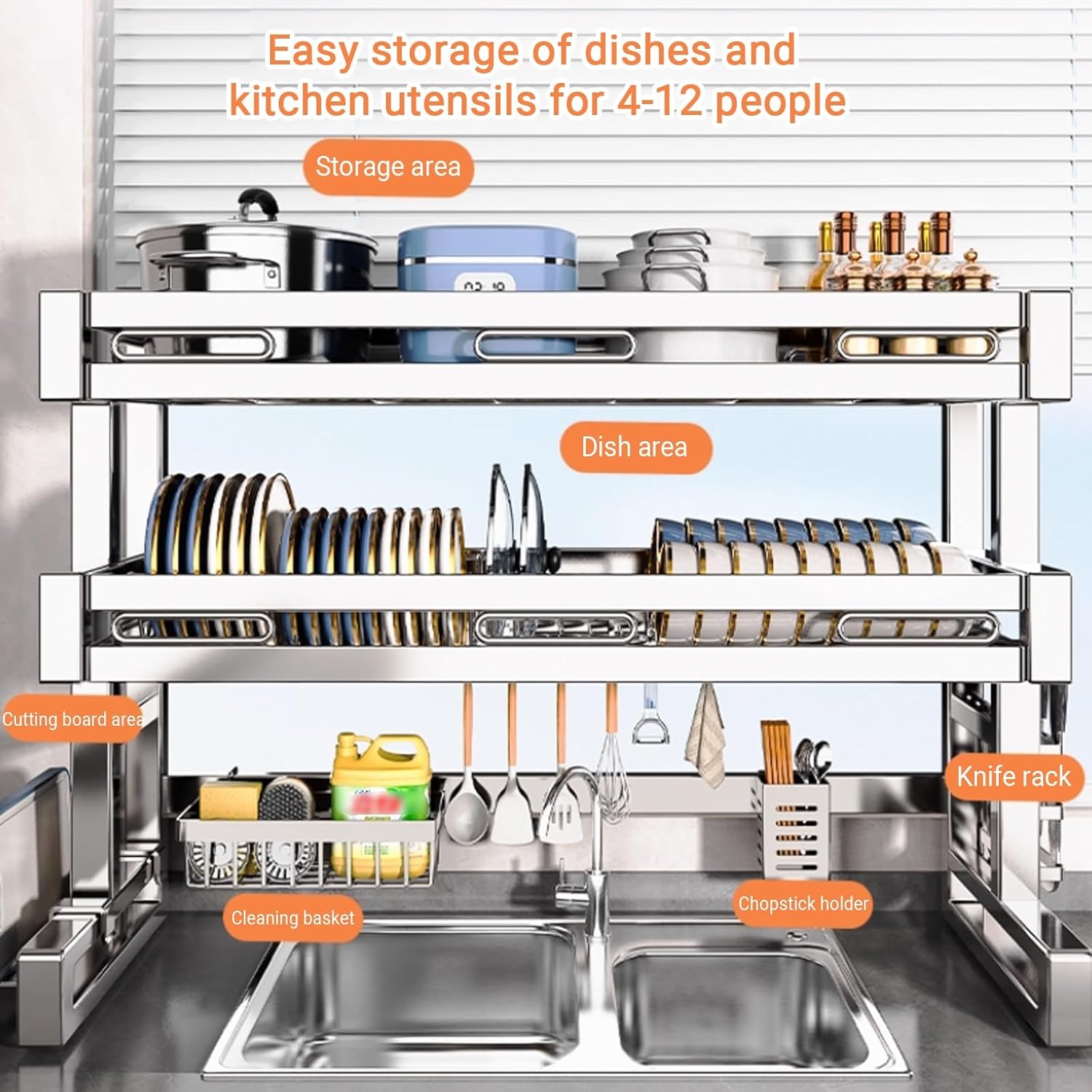 Escurridor de platos sobre el  - Food Storage Organiser reseña y precio