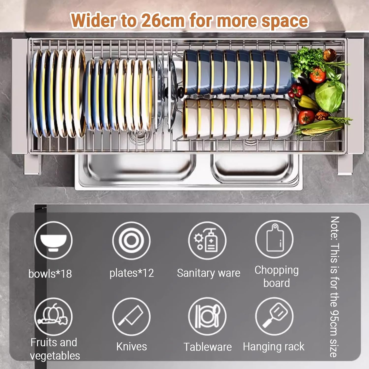 Escurridor de platos sobre el  - Food Storage Organiser reseña y precio