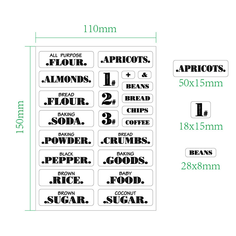 Pegatinas de cocina para condi - Food Storage Labels reseña y precio